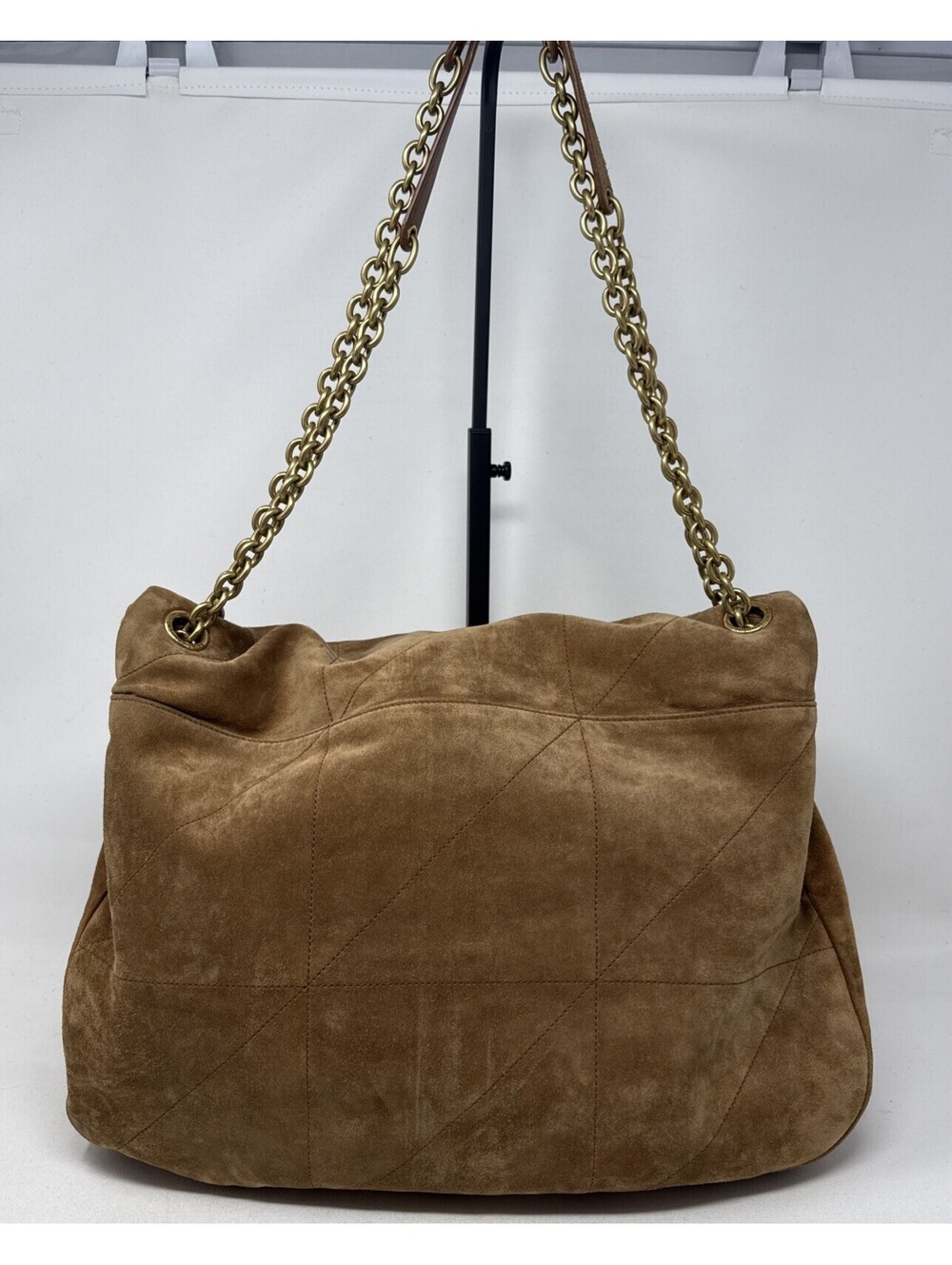 Saint Laurent YSL Maxi 4.3 JAMIE SUEDE GOLDEN LEAF COA - Picture 4 of 15